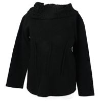 Dámský černý vlněný svetr límcem In Shein