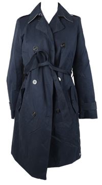 Dámský tmavomodrý jarní kabát s páskem S. Oliver 