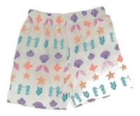 Bílé bavlněné kraťasy s barevnými mušlemi M&S