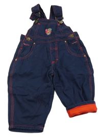 Tmavomodré laclové podšité rifle