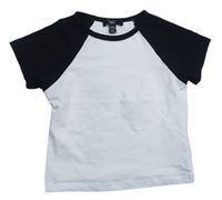 Černo-bílé crop tričko New Look