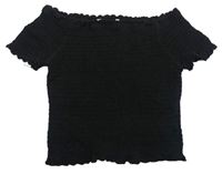 Černé žabičkované crop tričko Primark