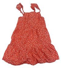 Červeno-bílé květované šaty Primark