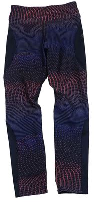 Tmavomodré vzorované sportovní legíny 