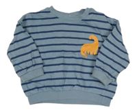 Modrá pruhovaná mikina s dinosaurem H&M