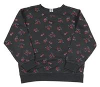 Tmavošedá květovaná mikina Dopodopo