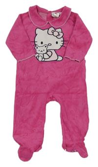 Růžový sametový overal s Kitty 