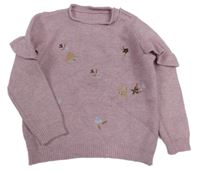 Lila svetr s ježky Nutmeg