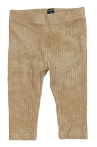 Béžové žebrované sametové legíny Kiabi