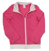 Tmavorůžovo-bílá funkční sportovní propínací mikina Domyos