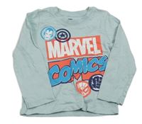 Světlemodré triko s nápisem Marvel