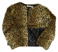 Béžovo-černá vzorovaná kožešinová podšitá bunda Minoti