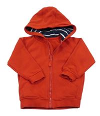 Červená propínací mikina s kapucí 