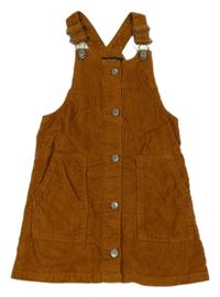 Hnědé manšestrové propínací laclové šaty In Extenso