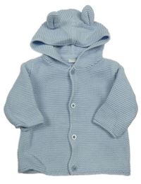 Světlemodrý propínací svetr s kapucí Next