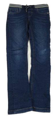 Tmavomodré teplákové rifle s úpletovým pasem C&A