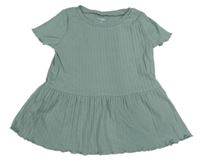 Zelenošedé žebrované tričko 