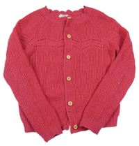 Tmavorůžový vlněný propínací svetr Cyrillus