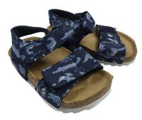 Tmavomodré korkové sandály s dinosaury F&F vel.20
