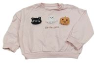 Světlerůžová oversize mikina s duchem a dýní George