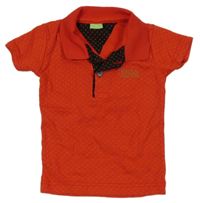 Červené vzorované polo tričko Hugo Boss 