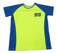 Limetkovo-tmavomodré sportovní tričko s číslem St. Bernard