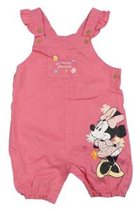 Růžové plátěné laclové kraťasy s Minnie Disney + Primark 