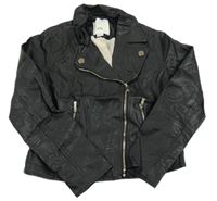 Černý koženkový jarní křivák River Island