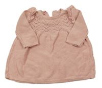 Světlerůžové pletené šaty s dirkovaným vzorem George