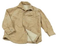 Béžová manšestrová zateplená bunda Uniglo