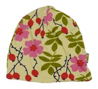 Světležlutá čepice s květy 