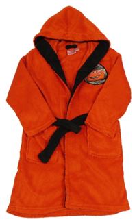 Červeno-černý chlupatý župan s Cars a kapucí Disney