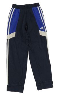 Tmavomodro-modré tepláky s logem Adidas 
