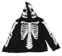 Černá mikina s kostlivcem a kapucí H&M