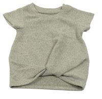 Šedé melírované crop tričko DKNY 