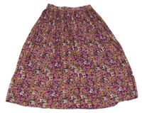 Růžová plisovaná sukně s kytičkami S. Oliver