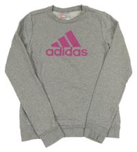 Šedá melírovaná mikina s logem Adidas