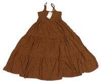 Nové - Hnědé lehké volné šaty C&A