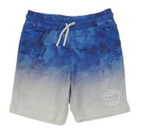 Modro-bílé teplákové kraťasy s potiskem Primark