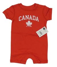 Nové - Červený kraťasový overal s nápisem George 