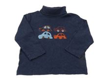 Tmavomodré polo tričko s auty a rolákem Topomini