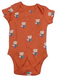 Oranžové body s kytičkami George 