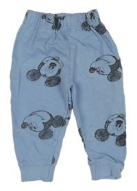 Světlemodré cuff tepláky s Mickeym Disney