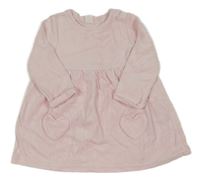 Světlerůžové sametové šaty H&M