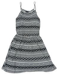 Černo-bílé vzorované letní šaty page