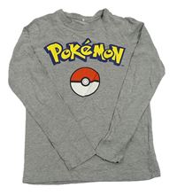 Šedé melírované triko se znakem - pokémon name it.
