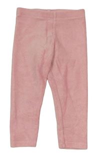 Světlerůžové žebrované sametové legíny Matalan