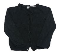 Černý melírovaný propínací svetr Tu