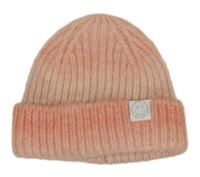 Světlerůžová melírovaná ombré žebrovaná pletená čepice se smajlíkem George