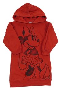 Červené teplákové šaty s Miínnie a kapucí GAP